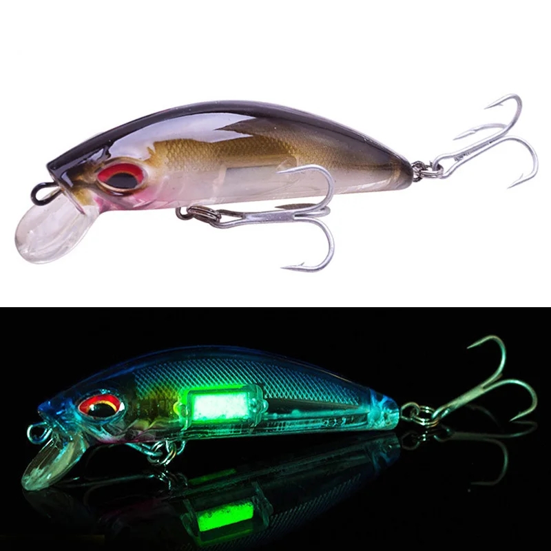 Fishing Lure Crankbait - 3D Augen Leuchtende Minnow Angeln Lockt