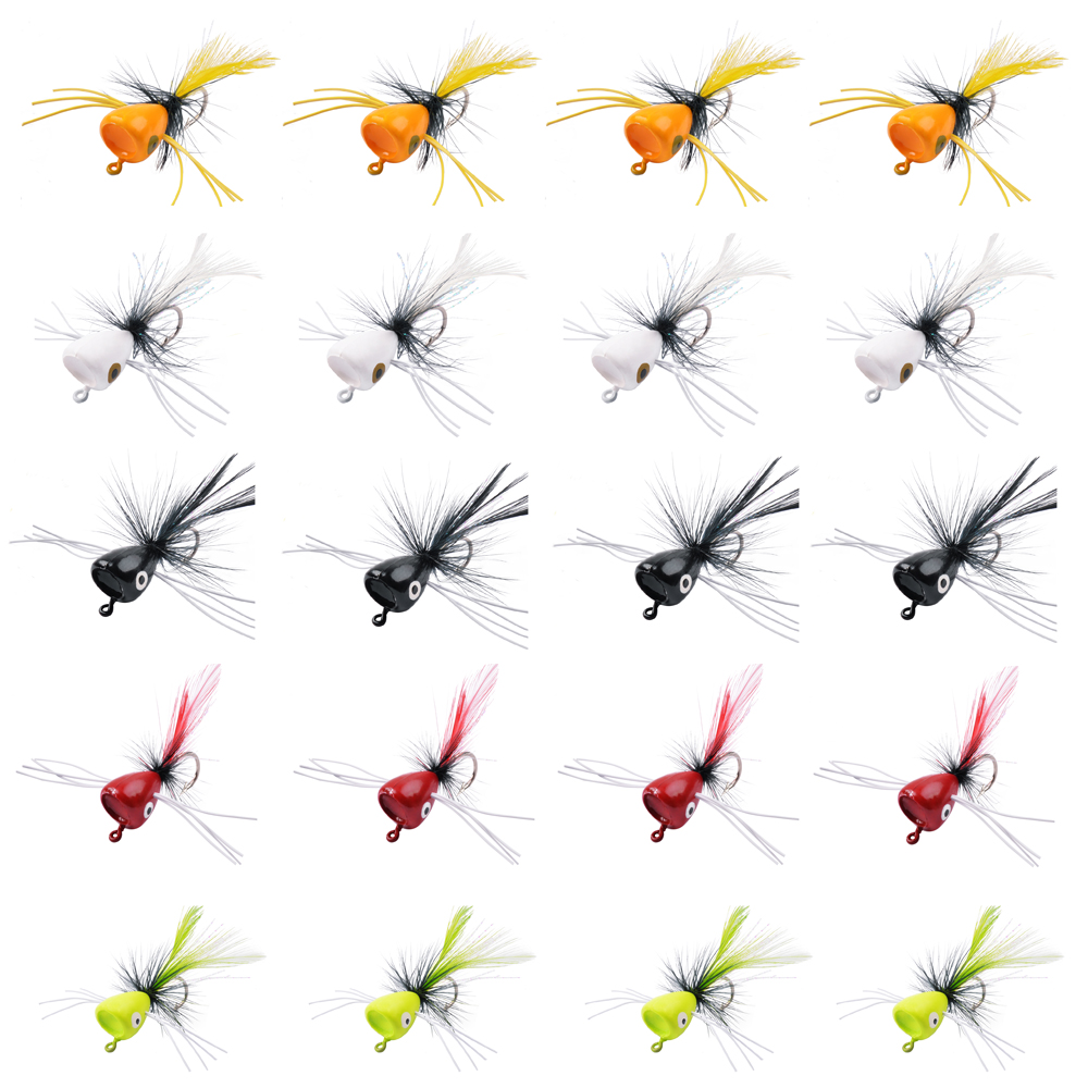 Fishing Lure Popper - 5 Stücke Schaum Fliegenfischen lockt Poppers