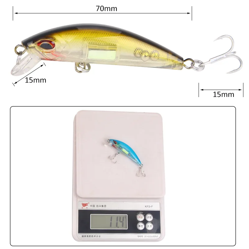 3D Augen Leuchtende Minnow Ang – Fishing Lure Crankbait Bewertung und Preis