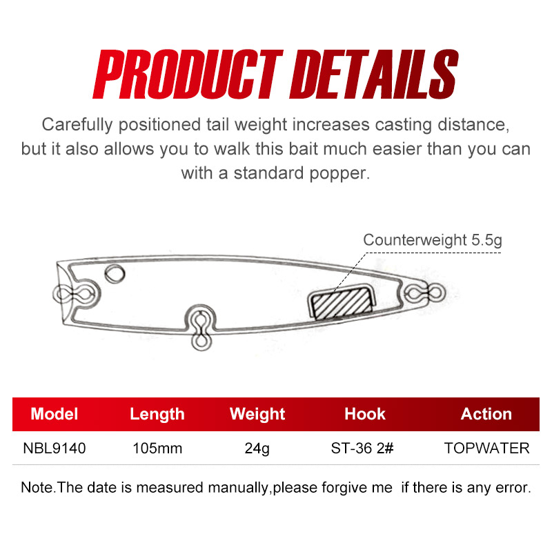 Noeby Popper Angeln Locken 105 – Fishing Lure Buzzbait Bewertung und Preis